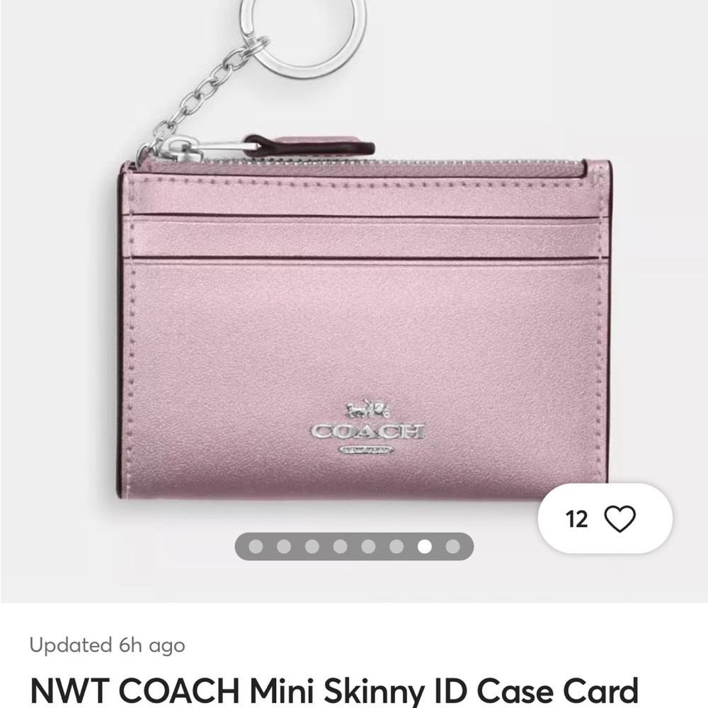 Coach Metallic Pink ID Card Holder
